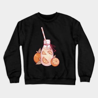 Orange drink with a straw Crewneck Sweatshirt